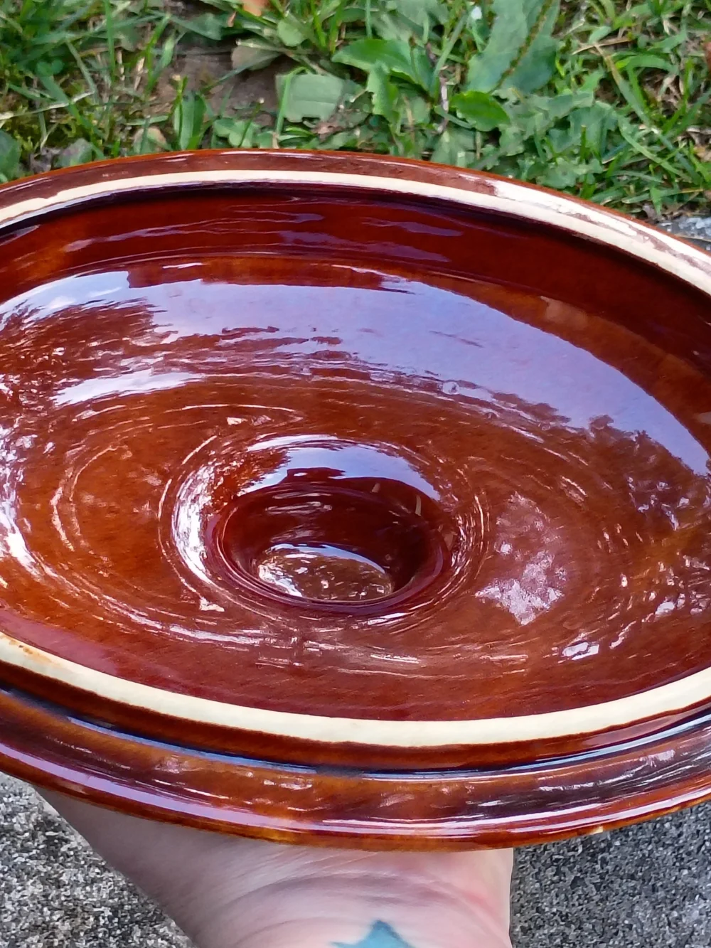 Vintage Hull Brown Drip Glaze Pottery Oval Casserole Dish with Lid